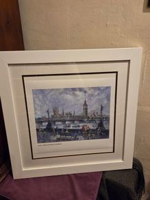 1988 London - Big Ben and Houses of Parliament - Framed