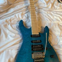 Electric guitar-Esp Ltd Mh-203 See Thru Blue