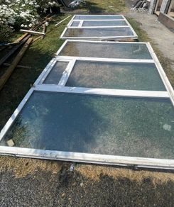2 large white windows free for collection