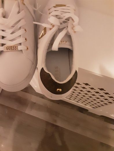ladies white Guess runners