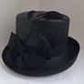 Black Hat with Bow & Feather Detail - Reduced Price Image 4