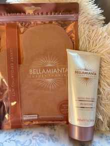 Bellamianta Tan mitt + body scrub