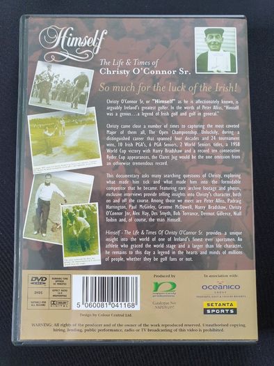 Christy O'Connor Sr. Himself Life and Times of DVD Golf Documentary Irish Sports