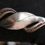 Vintage Sterling Silver 925 Twist Leaf Blade Pendant Long Necklace 7,1g length - 20" Image 2
