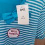 Ladies Blue and White Stripe T-shiirt Image 2
