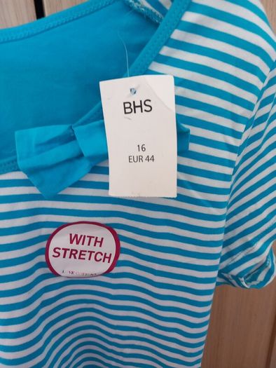 Ladies Blue and White Stripe T-shiirt
