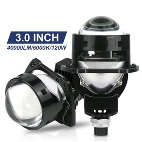 2PCS 3 Inch Bi LED Projector Headlights Lenses for Hella LED Lights Projector 120W 40000LM Diode Headlamp Car Accessories