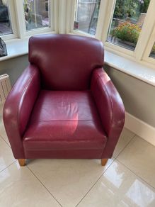 Red leather armchair