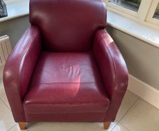 Red leather armchair