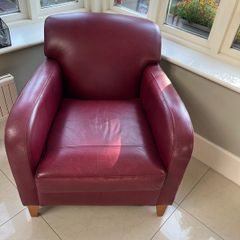 Red leather armchair