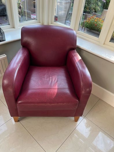 Red leather armchair