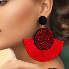 Vintage Style Earrings with Red Stones