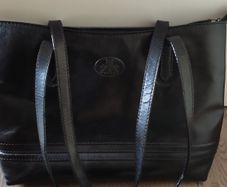 Rowallan of Scotland Black Genuine Leather Tote Bag