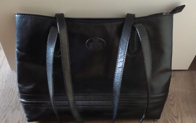 Rowallan of Scotland Black Genuine Leather Tote Bag