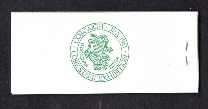 1981 Ireland Cork Philatelic Exhibition Booklet . Contains Three 12p 150th Anniversary of the Birth of Jeremiah O'Donovan Rossa Commemorative Stamps and 6X 1/2p & 1p definitive stamps No 404/500