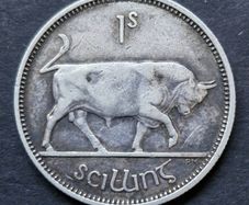 Ireland 1937 Shilling 1s Silver coin.