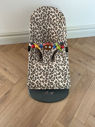 Leopard Baby Bjorn Bouncer with Toy Bar