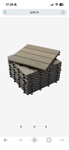 33 x Jysk Grey Decking Tiles (30x30cm)