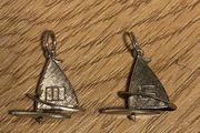 A Pair of Vintage Silver Boat Pendants