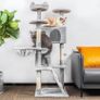 Cat Tree, 151cm Cat Scratching Post Stable Cat Tower for Large Cat, Activity Centre Cat Climbing Tree with 2 Cat House, Hammock, 4 Sisal Posts, Ladder, and Rest Place for Indoor Cat (FREE POSTAGE) Image 3
