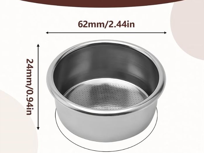 54mm Portafilter Basket, Stainless Steel Espresso Filter Basket, Reusable Metal Coffee Filter Double Shot Coffee Basket for 54mm Espresso Machine Portafilter