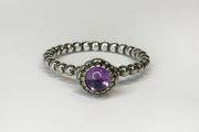 Pandora Sterling Silver Ring with Cabochon Amethyst