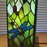 Vintage Tiffany-style Dragonfly square table lamp Image 2