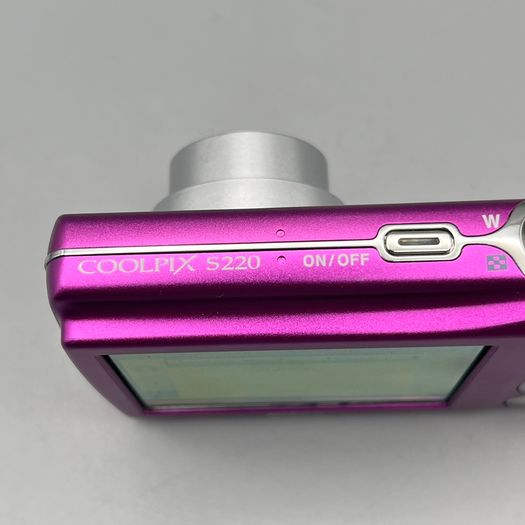 Nikon Coolpix S220 10MP Digital Camera Pink - Nr Mint - Full Kit
