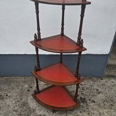 Vintage Mahogany 4-Tier Corner Whatnot Display