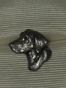 AR Brown Pewter Dog Head Pin