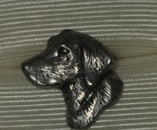 AR Brown Pewter Dog Head Pin