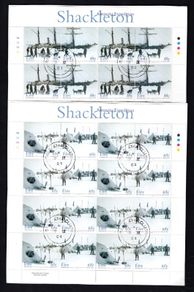 2004 Ireland Shackleton Antarctic Expedition Commemorative Stamp Sheetlet Plate 1A1A1A1A Fine Used with Dublin cancel of 19th March 2004 (First day of issue) on envelope extract.
