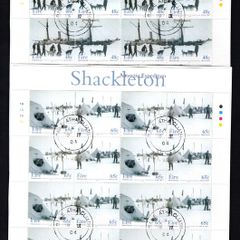 2004 Ireland Shackleton Antarctic Expedition Commemorative Stamp Sheetlet Plate 1A1A1A1A Fine Used with Dublin cancel of 19th March 2004 (First day of issue) on envelope extract.