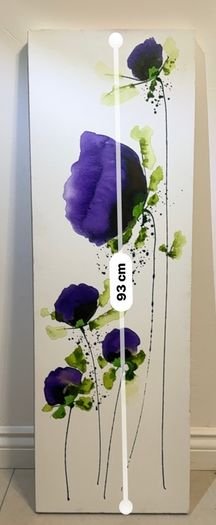 Jean Picton - Signed Original Poppy Painting - Large Tall Canvas