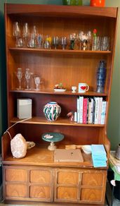 vintage wood highboard/bookcase