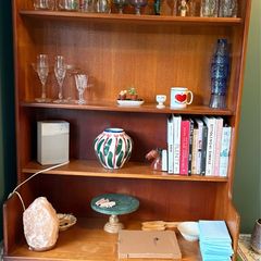 vintage wood highboard/bookcase