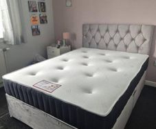 New Stylish single ,Double 4ft, 4ft6, King 5ft And 6ft Superking Sizes Divan Beds Instock. Drawers And Optional Tufted Mattresses Available. Free Delivery