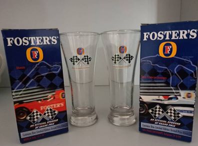 Very Rare Unused 33cl Fosters 1999 Grand Prix Glasses