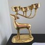 Vintage Solid Brass Deer Reindeer Candelabra Image 6