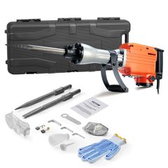 Demolition Jack Hammer Concrete Breaker 2200W Electric Hammer 2 Chisel Bits