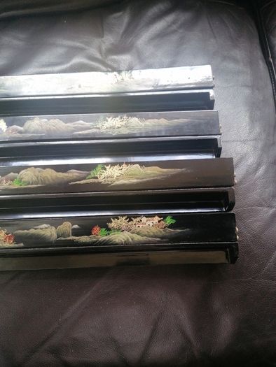 Vintage Lacquered Mahjong Tiles Racks