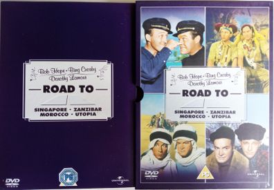 Road To (Singapore, Zanzibar, Morocco, Utopia) Bing Crosby, Dorothy Lamour & Bob Hope (4 Movie Boxset With Artcards) [4xDVD Movies]