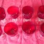 Piece Ruby Red Glass Stemmed Goblets Image 3