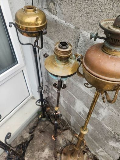 Victorian telescopic oil lamps