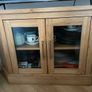 Solid Oak Corner TV Unit / Cabinet with Glass Doors Image 3