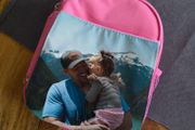Personalised Photo Kids Lunch Box - bag Red Blue or Pink