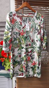 Tropical Print Floral Dress
