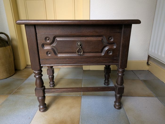 Antique wood bedside locker
