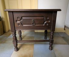 Antique wood bedside locker
