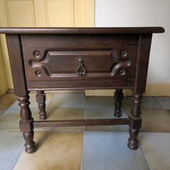 Antique wood bedside locker